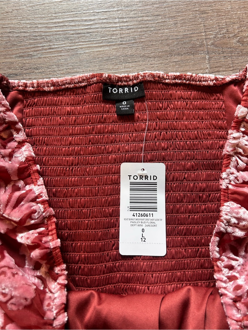 Torrid Babydoll Blouse Womens Size 0 Large Pink Floral Puff Sleeve Smocked Back - Picture 7 of 9